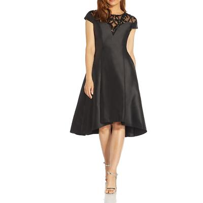 #ad Adrianna Papell Womens Black Pleated Maxi Cocktail and Party Dress 6 BHFO 9856 $41.99