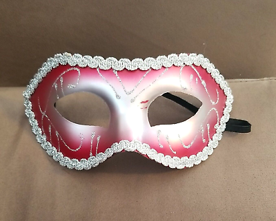 #ad Red amp; Purple Mardi Gras Party Mask Lace amp; Glitter 1 2 Face Masquerade Dress Up $6.99