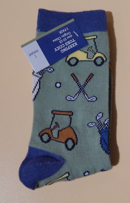 #ad Mens Green Keeping Toes Cozy Crew Socks size 10 13 Golf $5.22