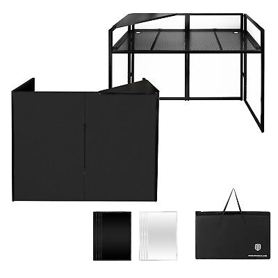 #ad PRORECK DJ Facade Booth Table Panel Black Metal Frame Foldable White amp;Black $161.99