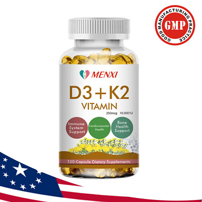#ad Vitamin K2 MK7 with D3 10000 IU Supplement BioPerine Capsules Immune Health $12.66