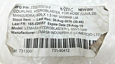 #ad LEMASA HYDROBLASTER COUPLING FOR HOSE #NEW $320.00