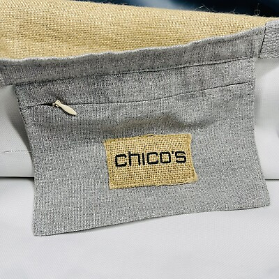 #ad Canvas Metallic Silver Tote Bag Purse Shoulder Bag CHICO#x27;S $13.19