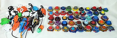 #ad Beyblade Lot of 47 Early and Late Model Bey#x27;s amp; 25 Simple and Advanced Launchers $129.99