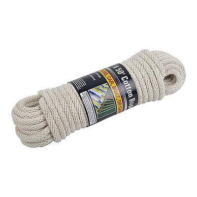 #ad NEW 50#x27; ft. Solid Braided COTTON ROPE 3 8quot; Thick 110 lbs. Load Boat Camping $15.95