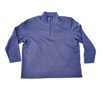 #ad Callaway Mens 1 4 Zip Pullover Wind amp; Water Resistant Peacoat Fleece Blue XXL $34.99