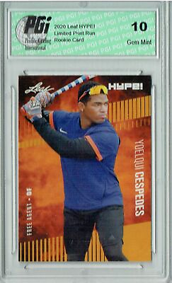 #ad Yoelqui Cespedes 2020 Leaf HYPE #42A Gold SP Only 25 Made Rookie Card PGI 10 $44.99