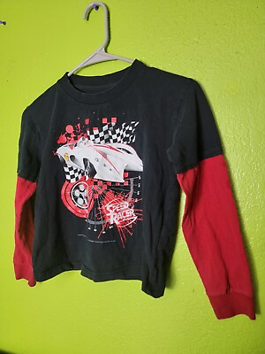#ad Youth Boys Shirt Speed Racer Black Red Long Sleeve $12.53