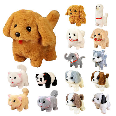 #ad Electronic Plush Puppy Toy Walking Barking Plush Dog Stuffed Animal Kids Toy $14.66