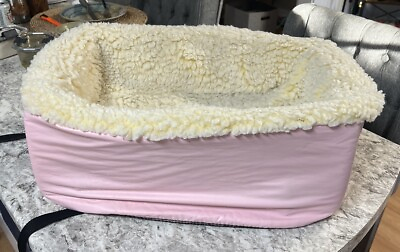 #ad Snoozer Console Lookout Pet Dog Car Seat Booster Large Pink Quilted $45.00