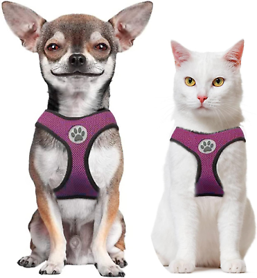 #ad Small Dog Harness Breathable Mesh Puppy Cat Harnesses No Pull Adjustable Dog $18.74