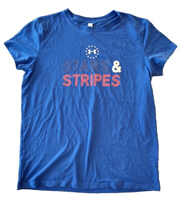 #ad Under Armour Stars amp; Stripes Women’s Blue Short Sleeve T Shirt Tee Size Large $4.39