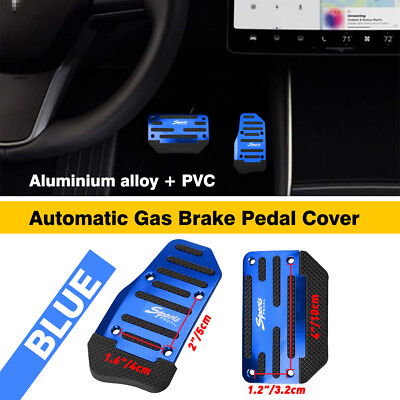 #ad Non Slip Automatic Foot Brake Gas Pedal Pad Car Cover Accessories 2pcs set Blue $11.99