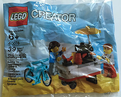 *NEW* Lego Creator 40078 HOT DOG STAND Polybag EXCLUSIVE RETIRED Chef Bicycle $22.50