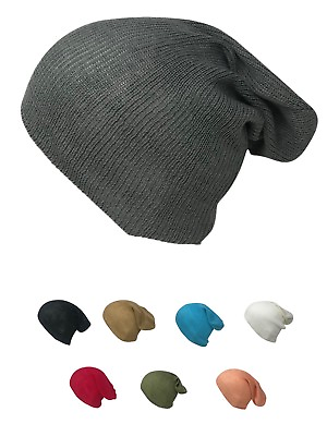 #ad Casaba Stylish Sheer Thin Skullie Slouch Beanies 12 inch Skull Cap Toboggan Hat $7.95
