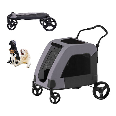 #ad Foldable Pet Stroller with Universal Wheel and Brakes Breathable Mesh Windows $94.99