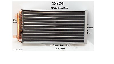 #ad 18x24 Water to Air Heat Exchanger 1quot;Copper Ports w EZ Install Front Flange $234.00