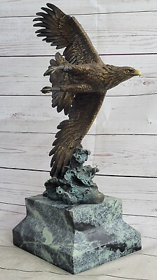 #ad Bronze Eagle Statue by French Miloquot;Majestic Fishermanquot;BEAUTIFUL HUGE DECOR $599.00