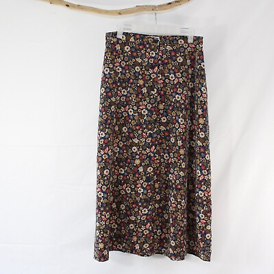 #ad Christopher amp; Banks Long Midi Modest Button Blue Front Floral Skirt Size 6 Maxi $18.00