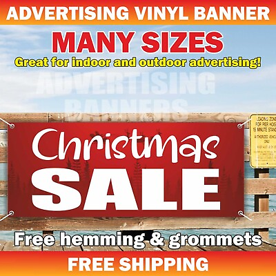 #ad Christmas SALE Advertising Banner Vinyl Mesh Sign Merry Xmas Holidays New Year $219.95