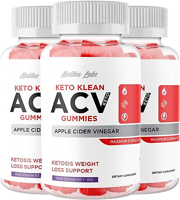 #ad Keto Klean Vitamin B3B12 Apple Cider Vinegar ACV Gummies 3 Packs $34.72