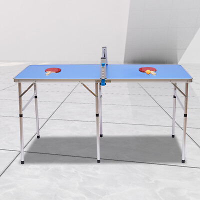 #ad Ping Pong Table Foldable With 2 Paddles And 3 Balls Table Tennis Outdoor Indoor $79.80