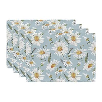 #ad Daisy Spring Placemats 12x18 Inch Set of 4 Summer Table Place Mats Farmhouse ... $14.60