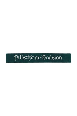 #ad WWII Luftwaffe Fallschirm Division EM dark green backing cuff title $20.08