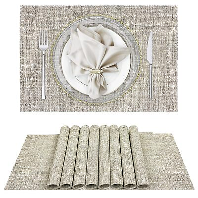 #ad Placemats Set of 8Washable Placemats Indoor Outdoor Vinyl Place Mats for Din... $14.66