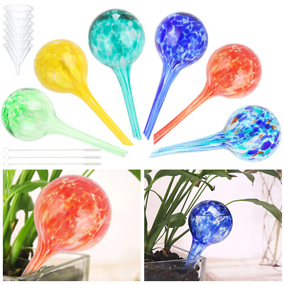 #ad 6PC Large Aqua Plant Glass Watering Globes Automatic Self Water Bulbs Seen On TV $34.59