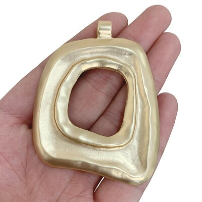 #ad 2 Matt Gold Boho Large Open Hollow Charms Pendants for Necklace Jewellery Making GBP 5.50