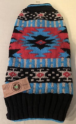#ad Chilly Dog Hand Knit Dog Sweater Southwest Design Sz XL $43.00