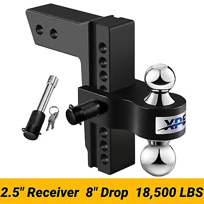 #ad XPE Trailer Hitch Fits 2.5 Inch Receiver 8 Inch Adjustable Drop Hitch 18500LBS $129.99