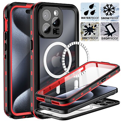 #ad For iPhone 15 Pro Max 15 Plus Waterproof Case w Magsafe Screen Protector Cover $16.98