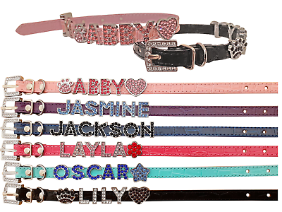 #ad #ad Rhinestone Personalized Name Croco Collars for XS S Dogs Puppie amp; Large Cats $12.99