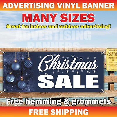 #ad Christmas SALE Advertising Banner Vinyl Mesh Sign Merry Xmas Holidays New Year $219.95
