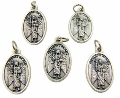 #ad Archangel Saint St Michael Silver Tone Pray for Us Medal Lot of 5 1 Inch $11.48