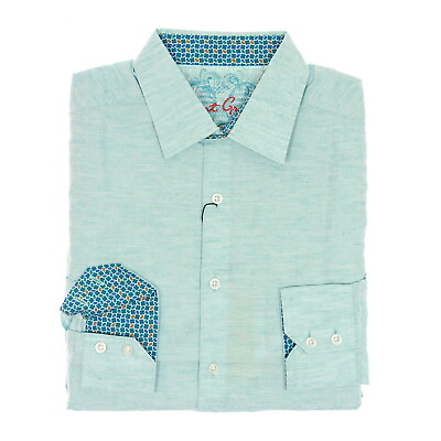 #ad Robert Graham Mens Floral Classic Fit Linen Button Down Shirt Small Jade $198 $96.81