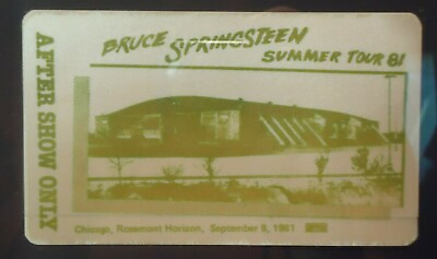 #ad Bruce Springsteen Summer Tour 1981 Beautifully Framed After Show Pass $35.00