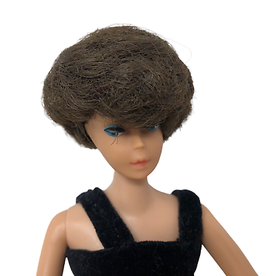 #ad VTG Barbie Bubblecut Brunette Midas 1960s Doll w Clothing Hairbrush amp; Mirror $112.50