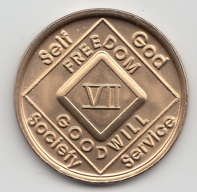 #ad 7 Years VII Narcotics Anonymous recovery medal token chip coin $6.25