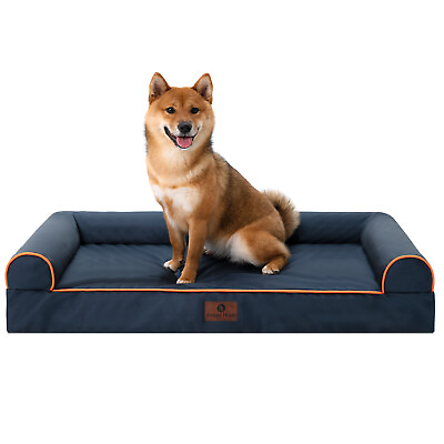 #ad XL Blue Dog Bed Orthopedic Memory Foam Pet Mattress 42x30x8quot; w Removable Cover $35.99