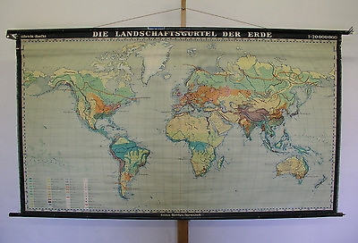#ad School Wall Map Beautiful Old World Landschaftsgürtel 209x117 Vintage 1958 $352.01