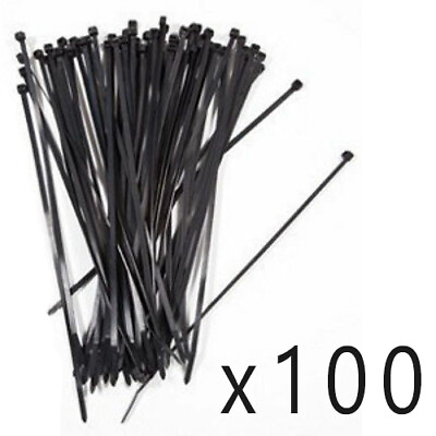 #ad 100 Pack Lot Pcs 8quot; Inch UV Resistant Nylon Cable Zip Wire Tie 40 lbs Black $4.95