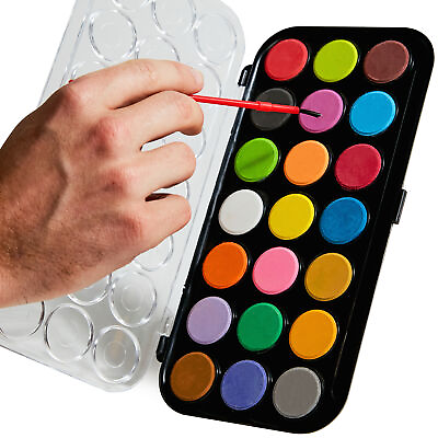 #ad 21 Color Vibrant Basics Watercolor Paint Set with Brush by Eucatus $5.44