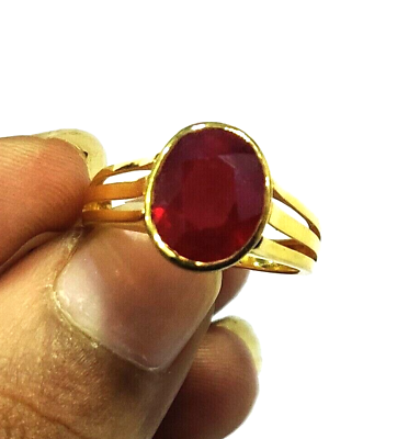 #ad SZ:8 US Natural Ruby Gemstone 5Ct Women#x27;s Ring 14K Yellow Gold Certified Jewelry $552.29