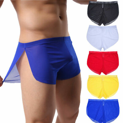 #ad Men Sexy Sheer See Through Boxer Briefs Underwear Mesh Shorts Trunks Underpants $3.99