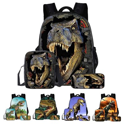 #ad 3pcs set Dinosaur Children#x27;s Schoolbag 16quot; Backpack with Detachable Shoulder Bag $29.99