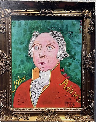 #ad PRINT On Canvas Portrait Of John Adams By Serg Graff Limited Edition COA $100.00