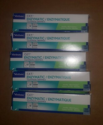#ad #ad CET Pet Enzymatic Toothpaste Dogs Cats Vanilla Mint Flavor 2.5 oz Lot Of 5 7 26 $31.49